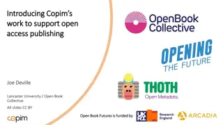 Supporting Open Access Publishing: Innovations by COPIM & Open Book Futures