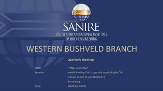 Quarterly Meeting of Western Bushveld Branch - July 2022 Agenda