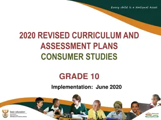 2020 Revised Curriculum and Assessment Plans for Consumer Studies Grade 10