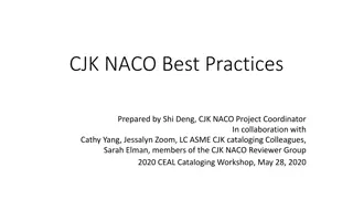 Effective CJK NACO Cataloging Practices
