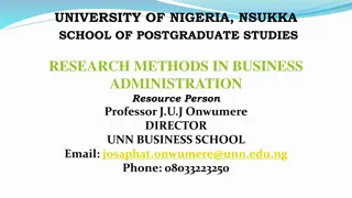Research Methods in Business Administration at University of Nigeria, Nsukka