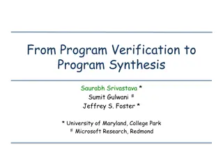 Effective Techniques for Automatic Program Synthesis and Verification