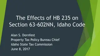 Effects of HB 235 on Idaho Property Tax Exemptions