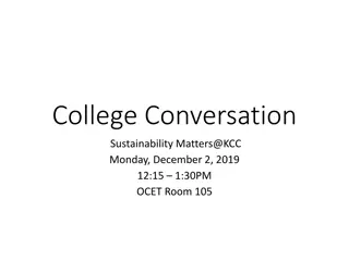 Engaging Sustainability Conversations at KCC Campus