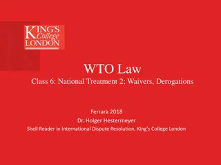 National Treatment Requirements in WTO Law