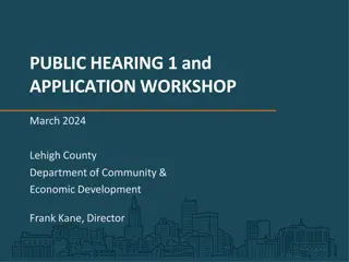 Lehigh County Public Hearing and Application Workshop March 2024