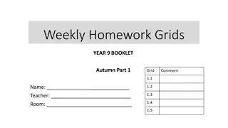 Completing Year 9 English Weekly Homework Grids