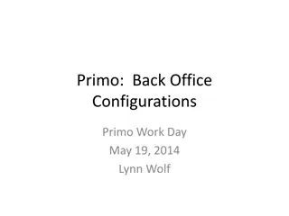 Primo Back Office Configurations for Library Management