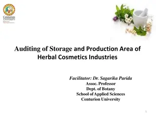 Auditing Guidelines for Herbal Cosmetics Storage and Production Areas