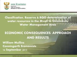 Economic Consequences of Water Resource Management in Mvoti to Umzimkulu Area