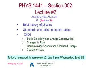 Physics 1441 Lecture on Static Electricity and Coulomb's Law
