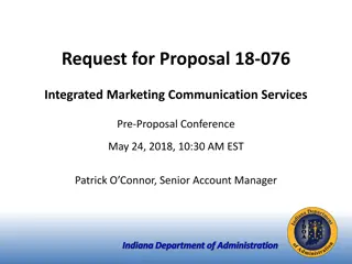 Integrated Marketing Communication Services RFP 18-076 Overview