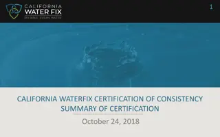 Certification of Consistency for California WaterFix: Key Findings