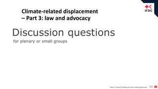 Climate Displacement: Law, Advocacy, and Stakeholders Engagement