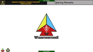 Warfighter Training Program for Mission Command - Key Strategies and Roles