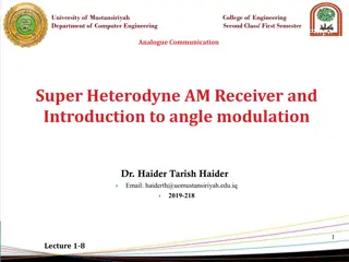 Analogue Communication & AM Receiver in Second Class - Lecture Slides