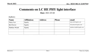 Comments on IEEE 802.11-21/0379r0 HE Light Interface