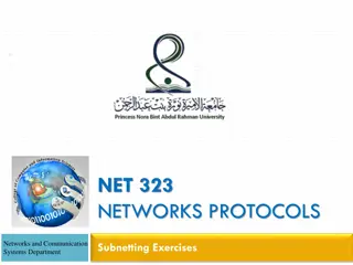 Subnetting Exercises for Networking and Communication Systems Department