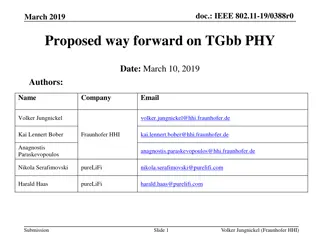 Proposed Way Forward on TGbb Physical Layer Integration