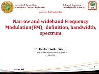 Analogue Communication - Understanding Frequency Modulation (FM) and Bandwidth