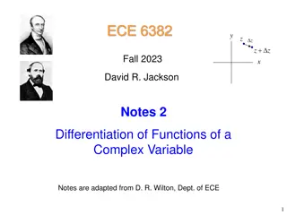 The Cauchy-Riemann Conditions for Complex Variables