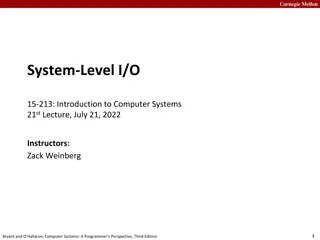 Carnegie Mellon System-Level I/O: Introduction to Computer Systems