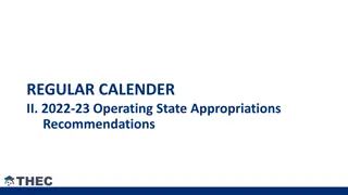 Operating State Appropriations for Higher Education Institutions in 2022-23