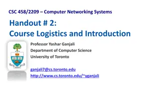 University of Toronto Computer Networking Systems Course Logistics and Details