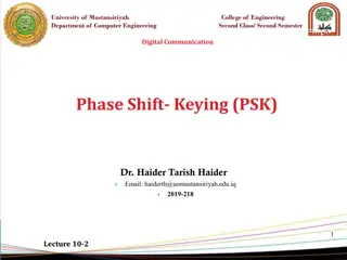 Digital Communication with Phase Shift-Keying (PSK) - Lecture Slides