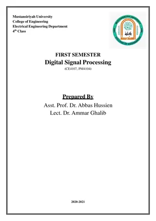 Digital Signal Processing in Electrical Engineering Department at Mustansiriyah University