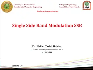 Analogue Communication - Single Side Band Modulation Lecture Slides