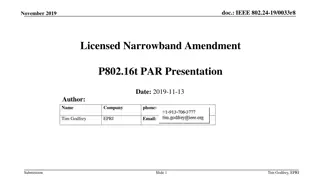 IEEE 802.24-19 Narrowband Amendment Project Overview
