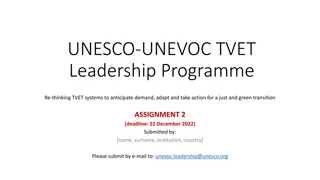 TVET Leadership Programme: Greening Education Initiatives and Partnership Templates