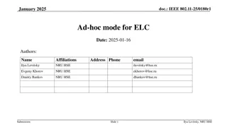 IEEE 802.11-25/0180r1 Ad-hoc Mode for ELC Applications Overview