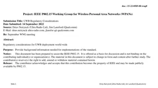 UWB Regulatory Considerations for Global Deployment