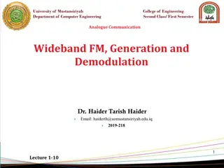 Analogue Communication Wideband FM Generation and Demodulation