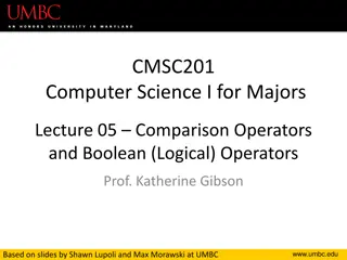 Python Comparison and Logical Operators in CMSC201 Lecture