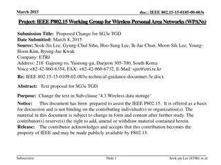 Proposed Change for IEEE 802.15 SG3e TGD Wireless Data Storage