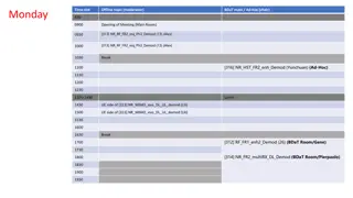 Offline BDaT Main Meeting Schedule