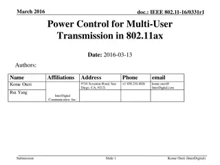 Power Control for Multi-User Transmission in 802.11ax - Overview