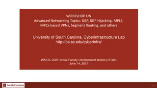 Advanced Networking Workshop at University of South Carolina Cyberinfrastructure Lab