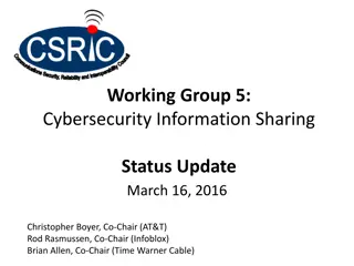 Update on Cybersecurity Information Sharing - Working Group 5