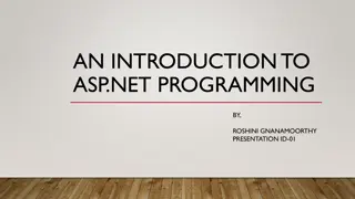 Introduction to ASP.NET Programming and Web Applications