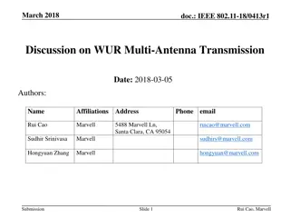 WUR Multi-Antenna Transmission Discussion in IEEE 802.11-18/0413r1