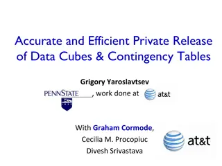 Efficient Private Data Cubes and Contingency Tables Release