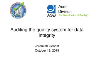 Data Integrity and Quality Systems