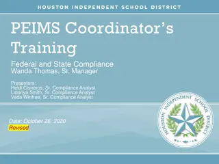 PEIMS Coordinators Training for Federal and State Compliance
