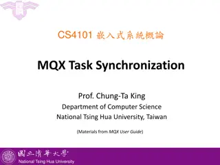 Task Synchronization Strategies in MQX: Mutual Exclusion, Control Flow, and Data Flow