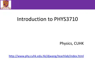 Physics Lab Course at CUHK: Hands-on Scientific Research Experience