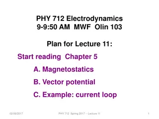 Exploring Magnetostatics in Electrodynamics Lecture 11
